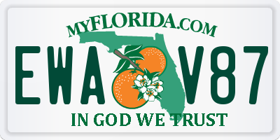 FL license plate EWAV87