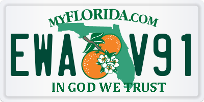 FL license plate EWAV91