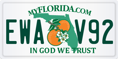 FL license plate EWAV92