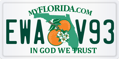 FL license plate EWAV93