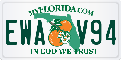 FL license plate EWAV94