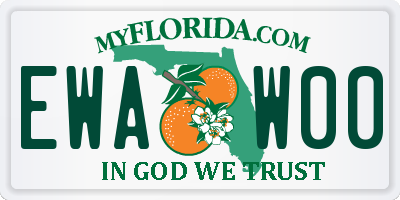 FL license plate EWAW00