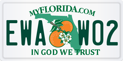 FL license plate EWAW02