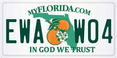 FL license plate EWAW04