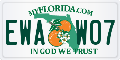 FL license plate EWAW07
