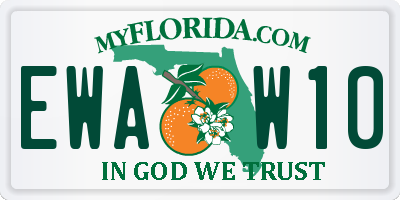 FL license plate EWAW10