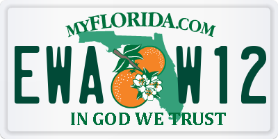 FL license plate EWAW12
