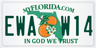 FL license plate EWAW14