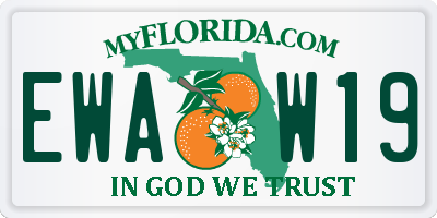 FL license plate EWAW19
