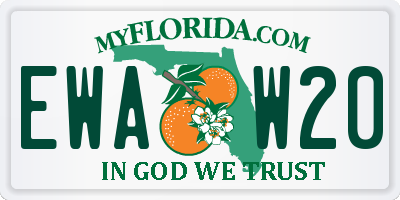 FL license plate EWAW20