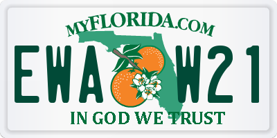 FL license plate EWAW21