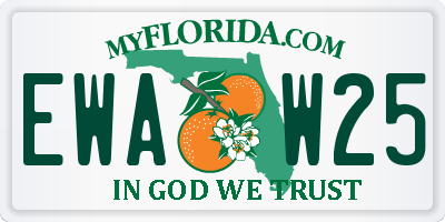 FL license plate EWAW25