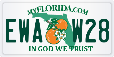 FL license plate EWAW28