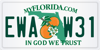 FL license plate EWAW31