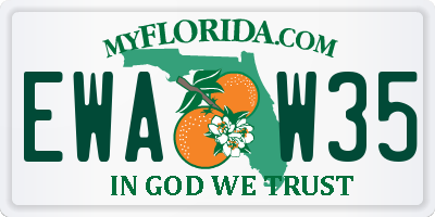 FL license plate EWAW35