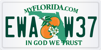 FL license plate EWAW37