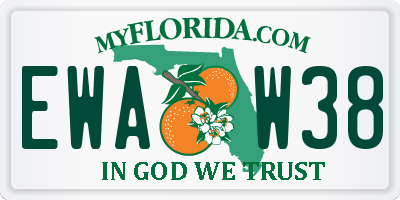 FL license plate EWAW38
