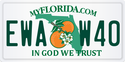 FL license plate EWAW40