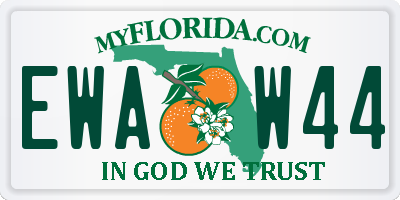 FL license plate EWAW44