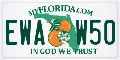 FL license plate EWAW50