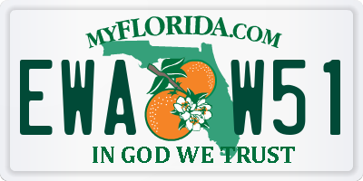 FL license plate EWAW51