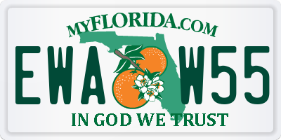 FL license plate EWAW55
