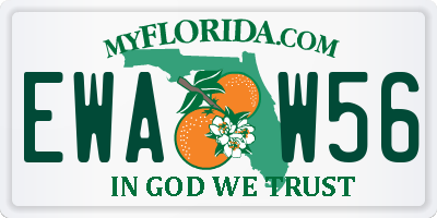 FL license plate EWAW56