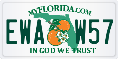 FL license plate EWAW57