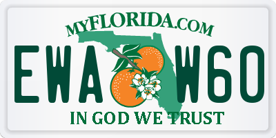 FL license plate EWAW60