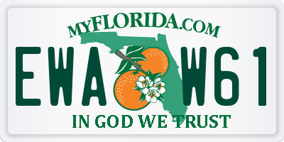 FL license plate EWAW61