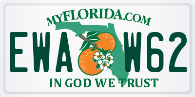 FL license plate EWAW62