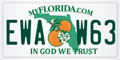 FL license plate EWAW63