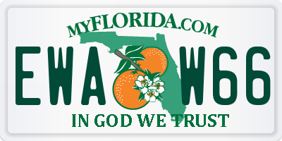 FL license plate EWAW66