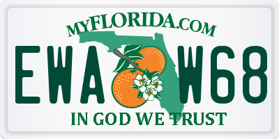 FL license plate EWAW68