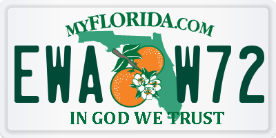 FL license plate EWAW72