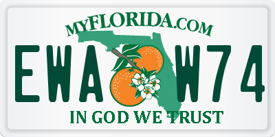FL license plate EWAW74