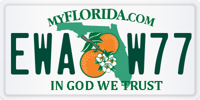 FL license plate EWAW77