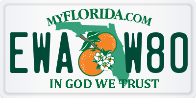 FL license plate EWAW80