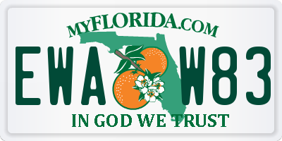 FL license plate EWAW83