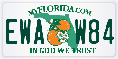 FL license plate EWAW84
