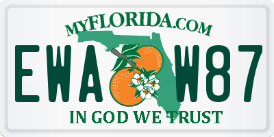 FL license plate EWAW87