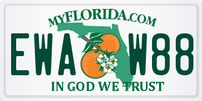 FL license plate EWAW88