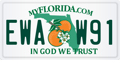 FL license plate EWAW91
