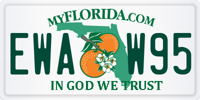 FL license plate EWAW95