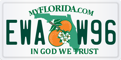FL license plate EWAW96