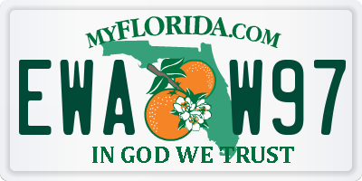 FL license plate EWAW97