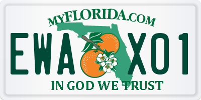 FL license plate EWAX01