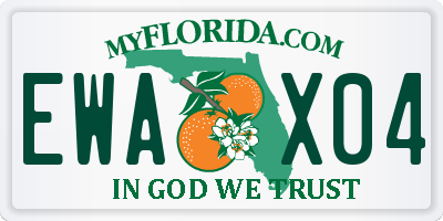 FL license plate EWAX04