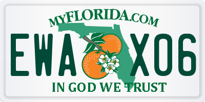 FL license plate EWAX06