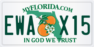 FL license plate EWAX15